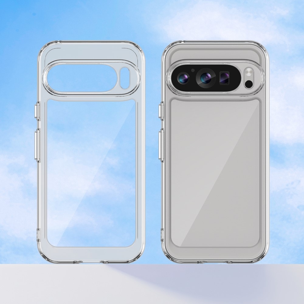 Gél tok kemény hátlappal a Google Pixel 9/9 Pro számára - átlátszó