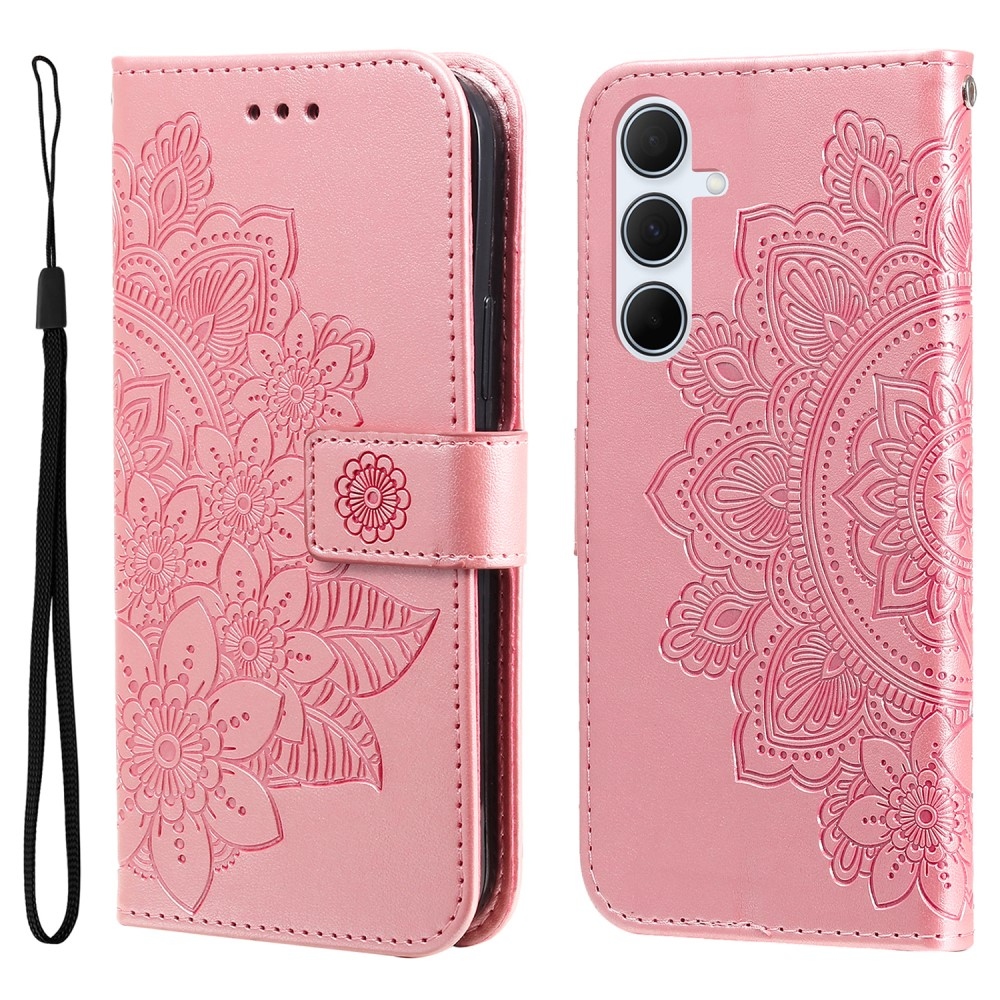 Mandala könyvtáska Samsung Galaxy A36 5G - rózsaszínű