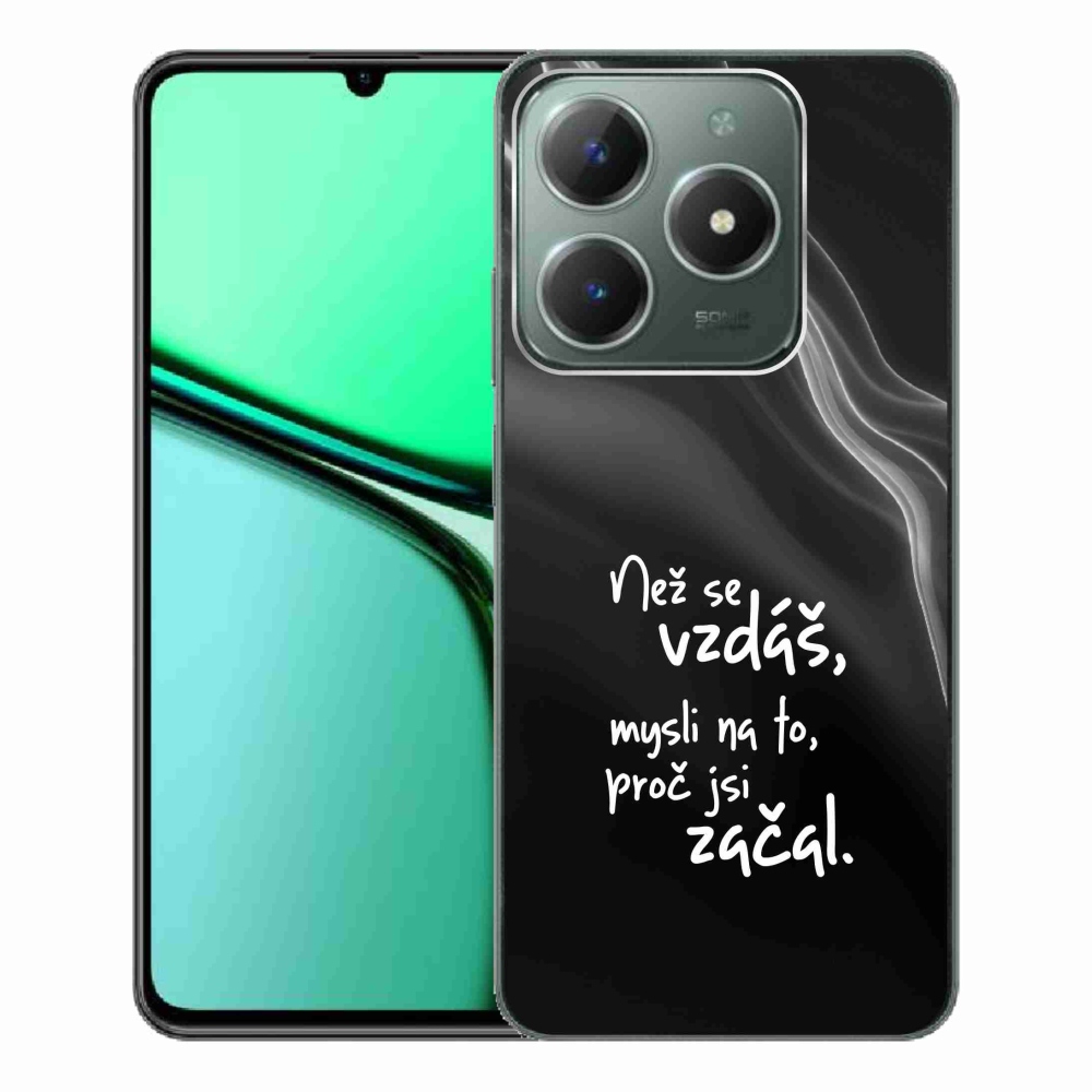 Gél borító mmCase a Realme C61 készülékhez - idézet 2 fekete háttér