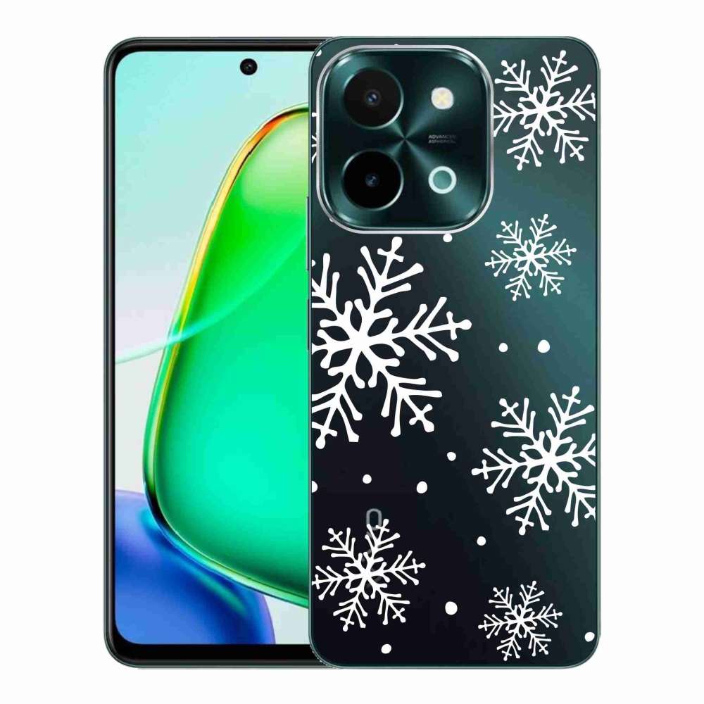 Gél borítás mmCase a Vivo Y28-on - fehér pelyhek átlátszó háttéren