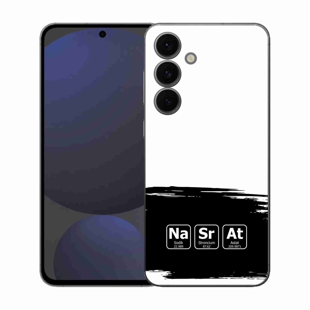 Gél borító mmCase Samsung Galaxy S25 FE - kémiai elemek fekete és fehér háttérrel