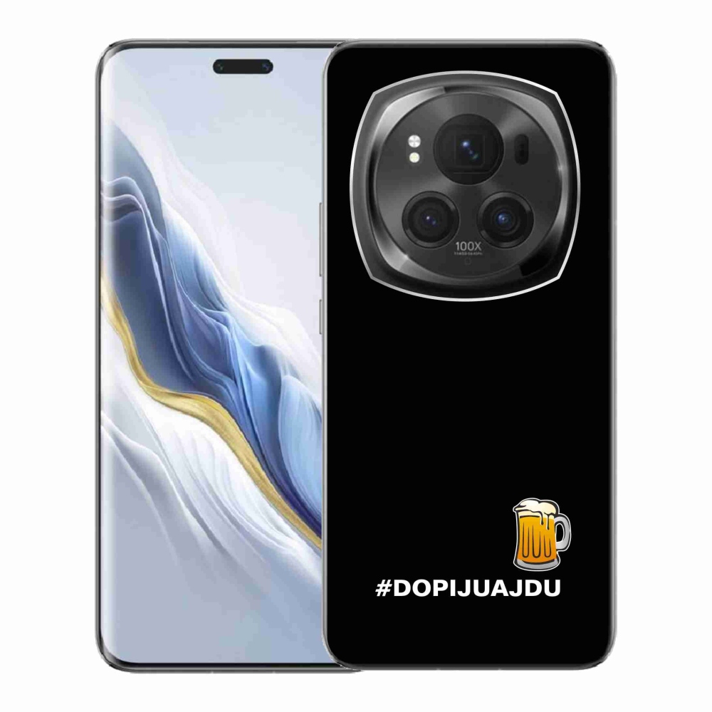 Gél borítás mmCase a Honor Magic 6 Pro 5G készülékhez - sör motívum 1 fekete háttér
