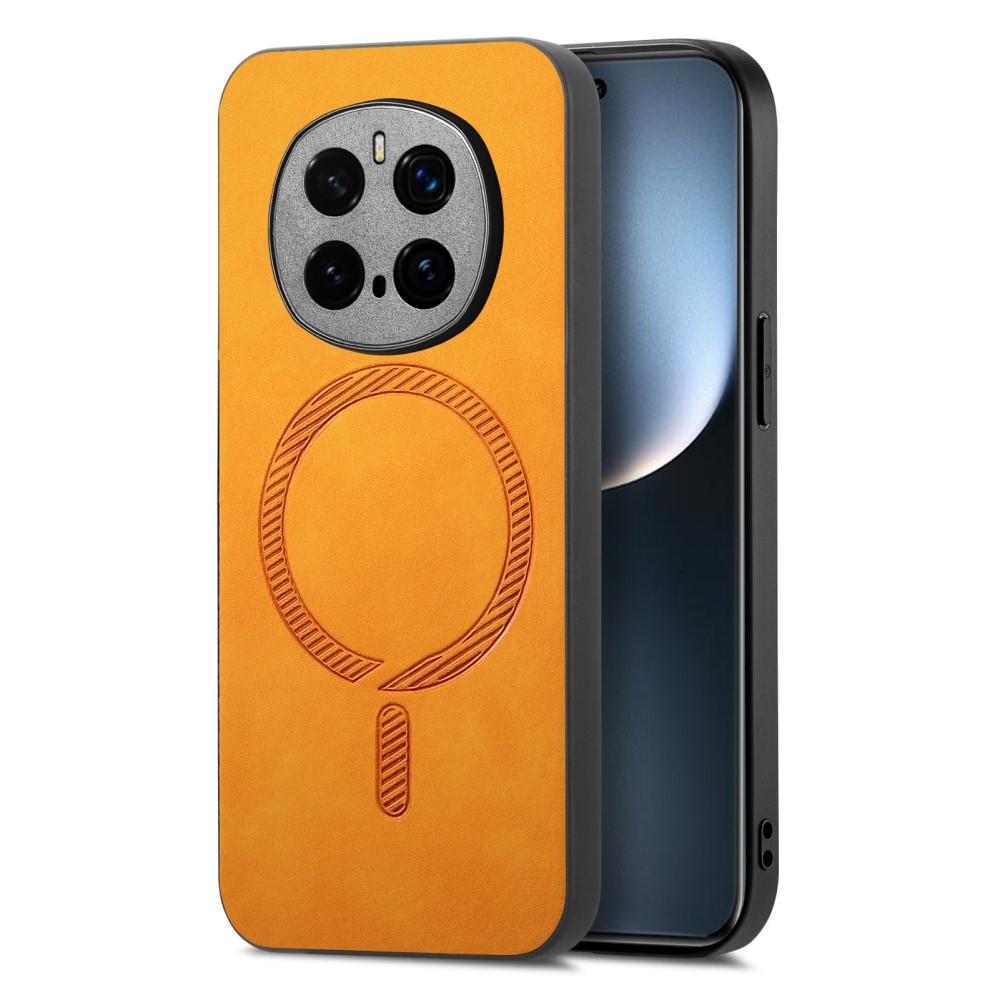 Skiny gél tok műbőrrel és MagSafe támogatással a Honor Magic 7 Pro 5G számára - Sárga