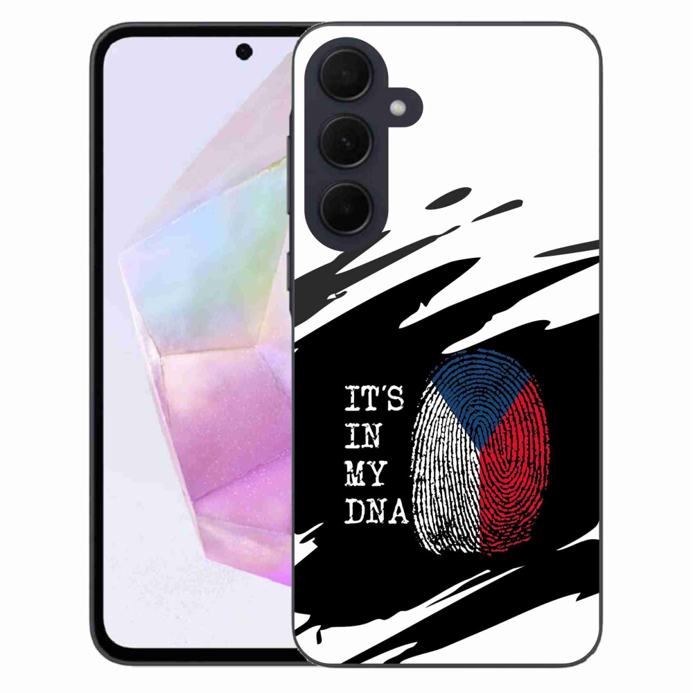 Gél borító mmCase Samsung Galaxy A35 5G - zászlós ujjlenyomat fekete és fehér háttérrel