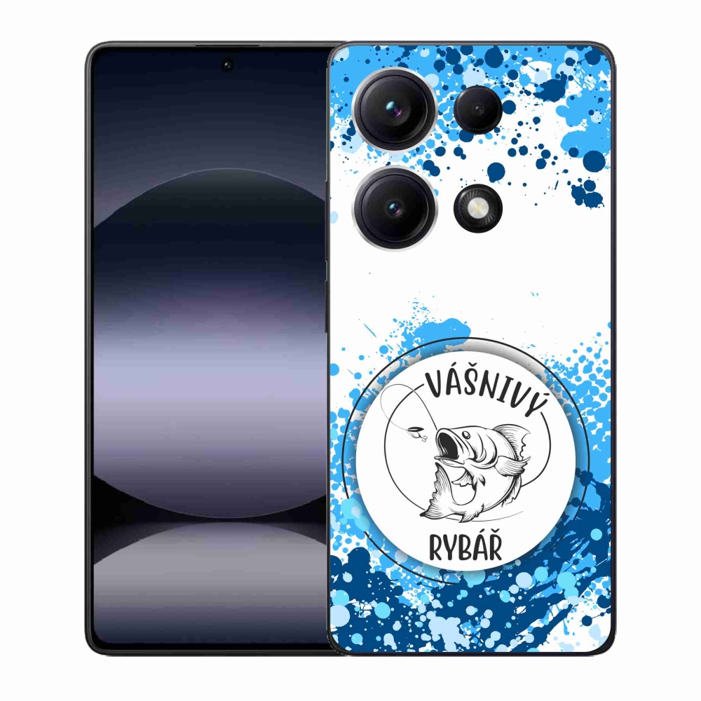 Gél borító mmCase a Xiaomi Redmi Note 14S-hez - szenvedélyes halász fehér háttérrel