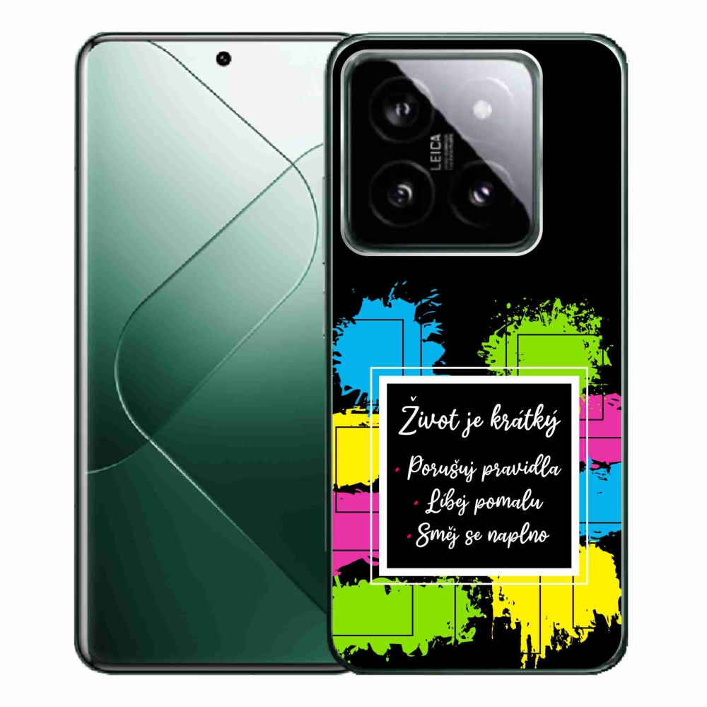 Gél borítás mmCase a Xiaomi 14 Pro számára - idézet 5 fekete háttér