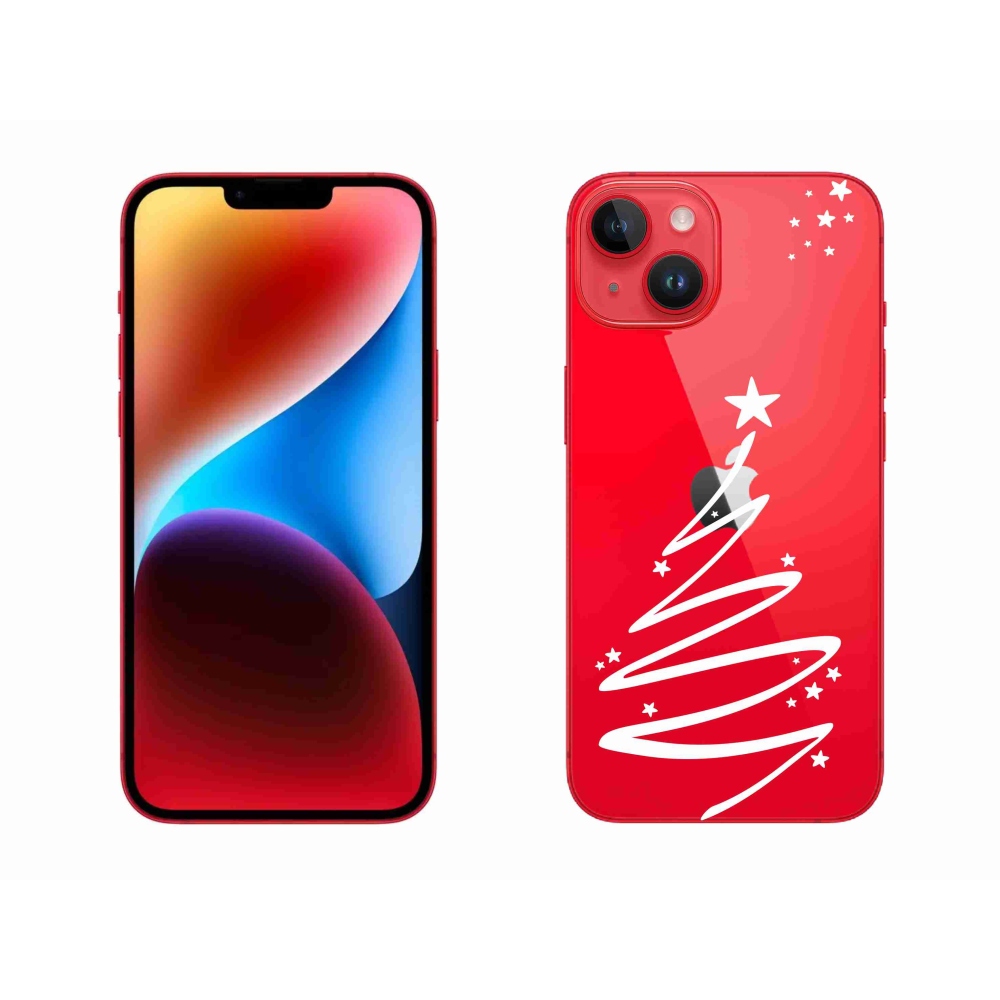 Zselés borítás mmCase iPhone 14 Plus készülékhez - fehér fa átlátszó háttéren