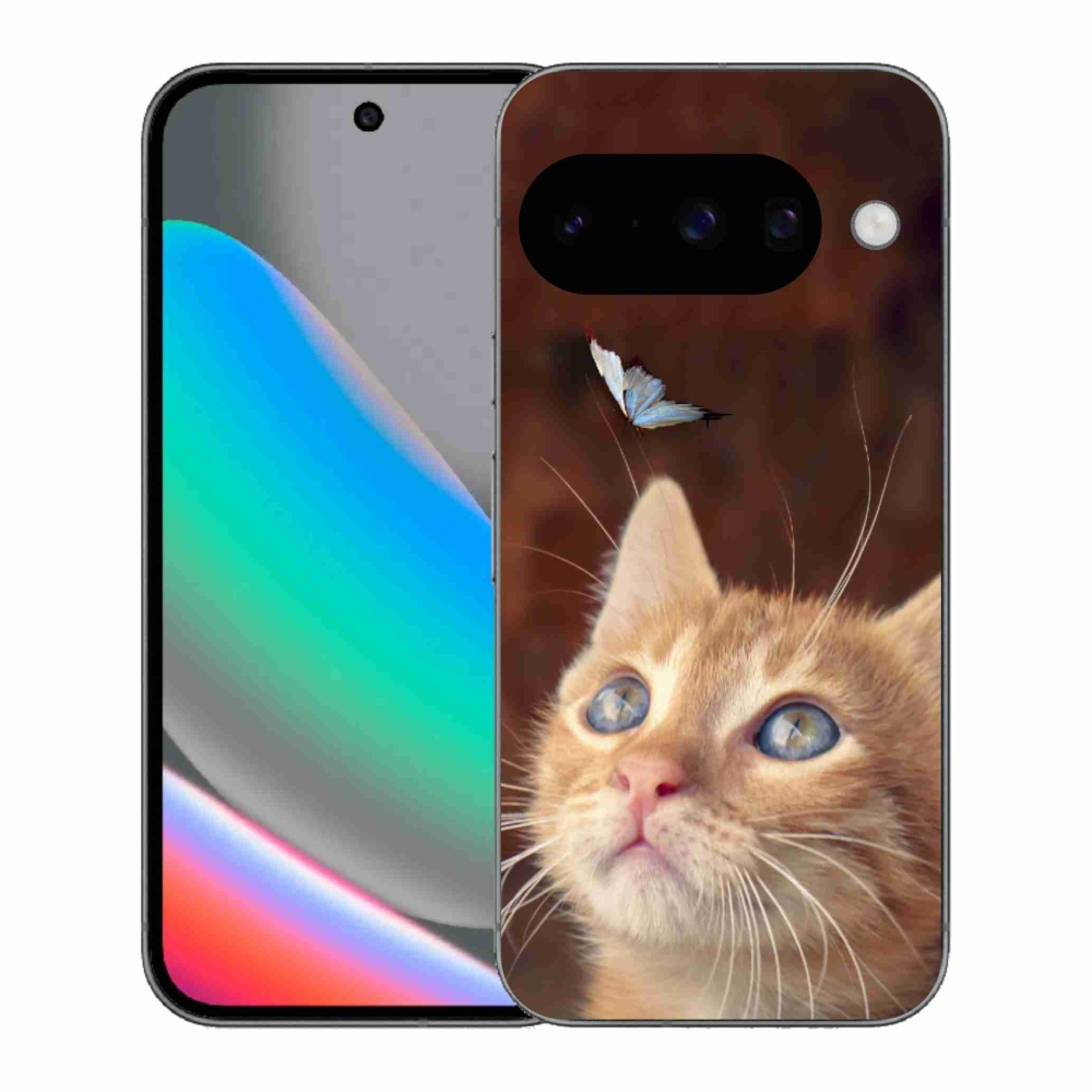 Gél borítás mmCase a Google Pixel 10 számára - pillangó és cica