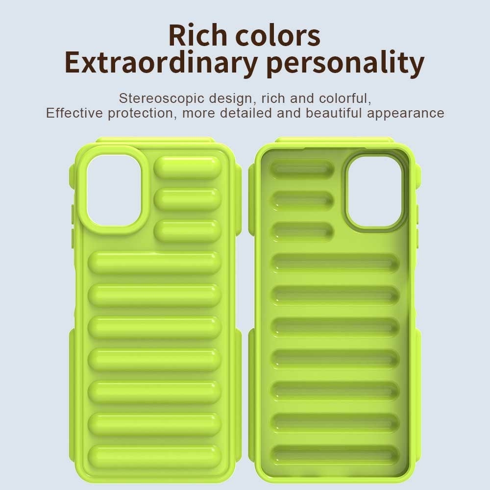 Csíkos tartós borító Samsung Galaxy A06 4G készülékhez - zöld