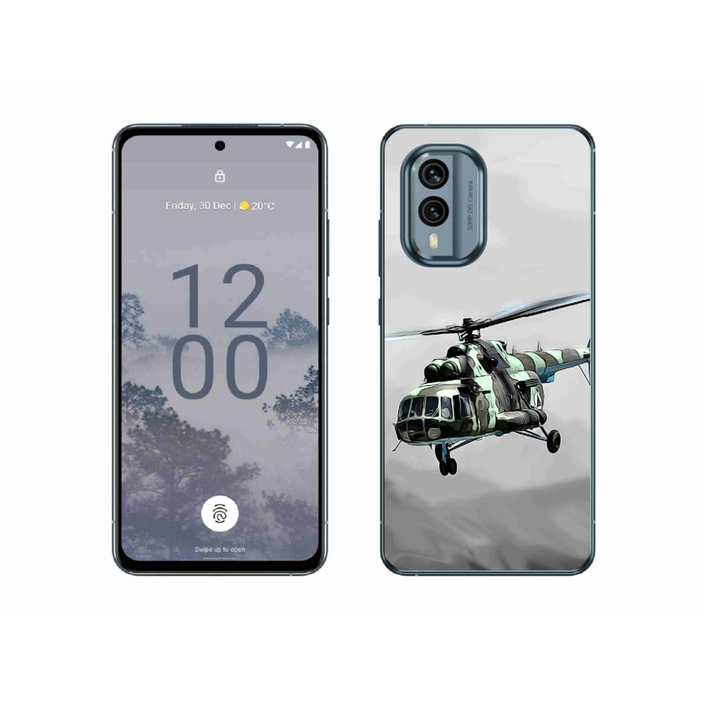 Zselés borítás mmCase a Nokia X30 5G készülékhez - katonai helikopter