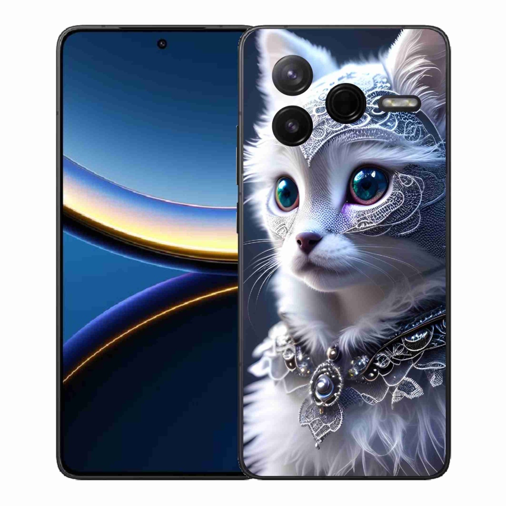 Gél borítás mmCase a Xiaomi Poco F7 Pro számára - fehér macska