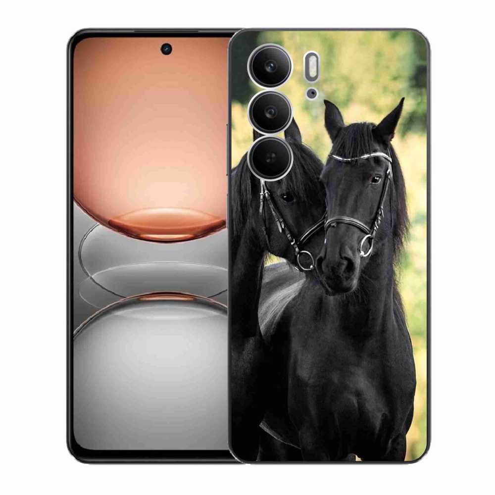 Gél borítás mmCase a Realme C75 készülékhez - két fekete ló