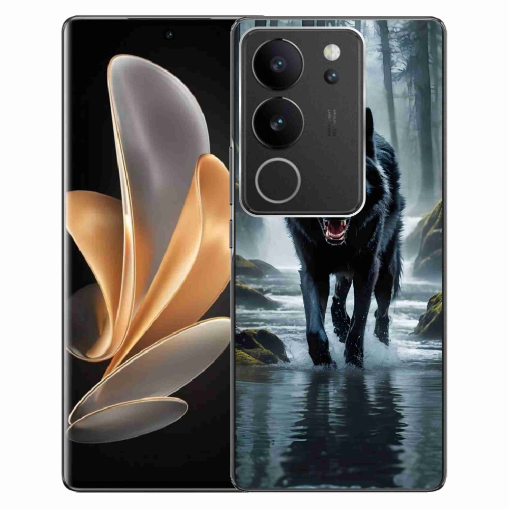 Zselés borítás mmCase a Vivo V29 5G-hez - fekete farkas