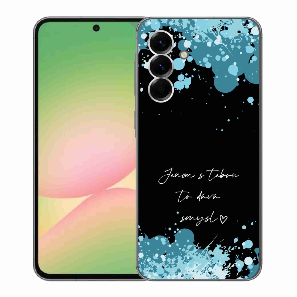 Gél borító mmCase Samsung Galaxy A56 5G - szerelmes szöveg fekete háttérrel