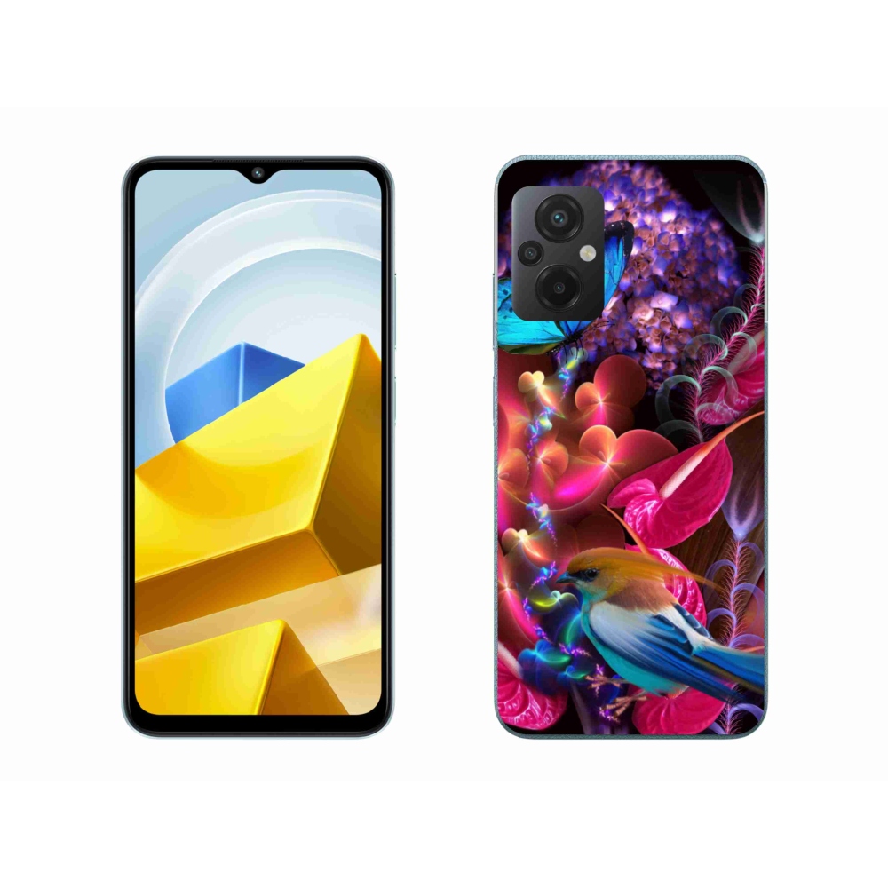 Gél borítás mmCase a Xiaomi Poco M5 4G-hez - színes virágok