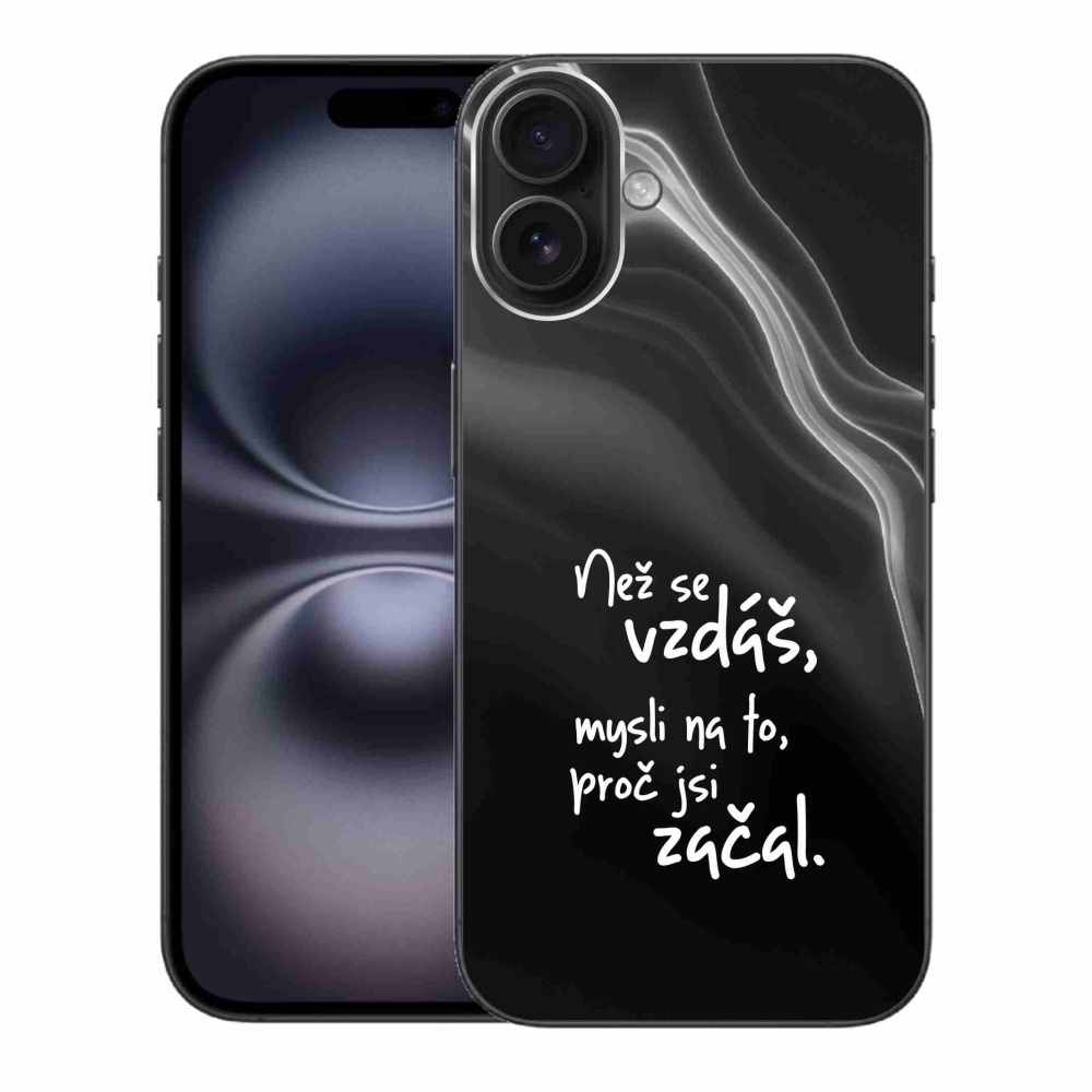 Gél borítás mmCase iPhone 16 Plus készülékhez - idézet 2 fekete háttér