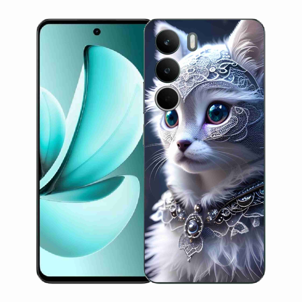 Zselés borítás mmCase a Realme C71 készülékhez - fehér macska