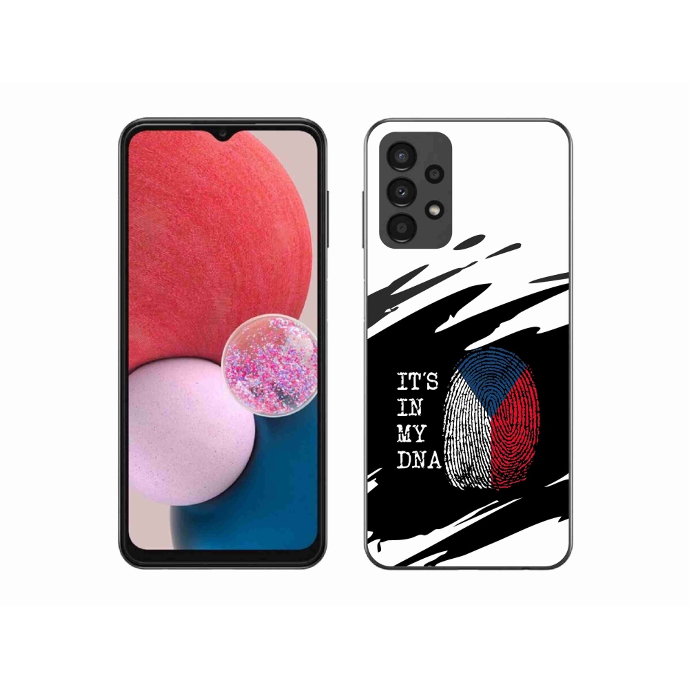 Gél borító mmCase Samsung Galaxy A13 4G - zászlós ujjlenyomat fekete és fehér háttérrel