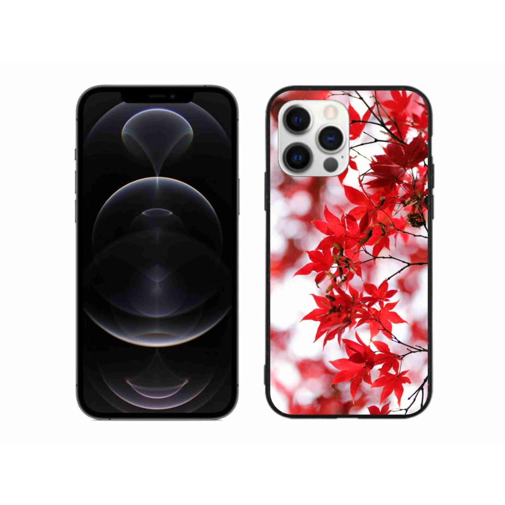 Zselés borítás mmCase iPhone 12 Pro Max készülékhez - piros levelek