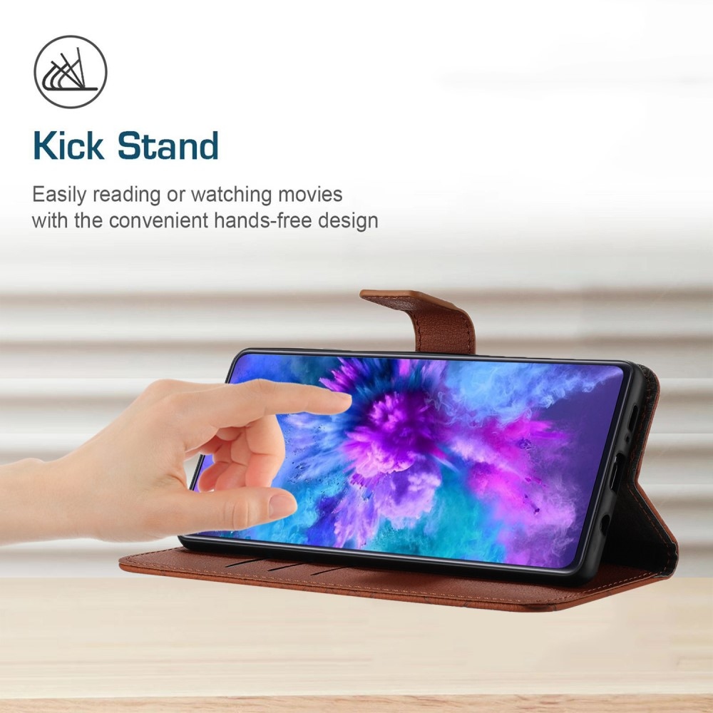 Fóliás könyvtáska Xiaomi Redmi A5 (173.45x79.35x8.45mm) - barna színben