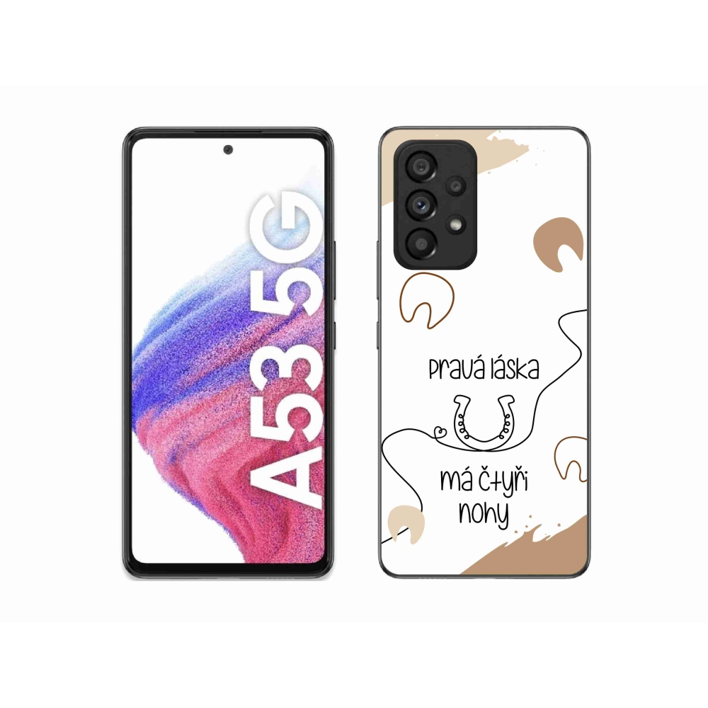 Gél borítás mmCase Samsung Galaxy A53 5G - ló motívum fehér háttérrel