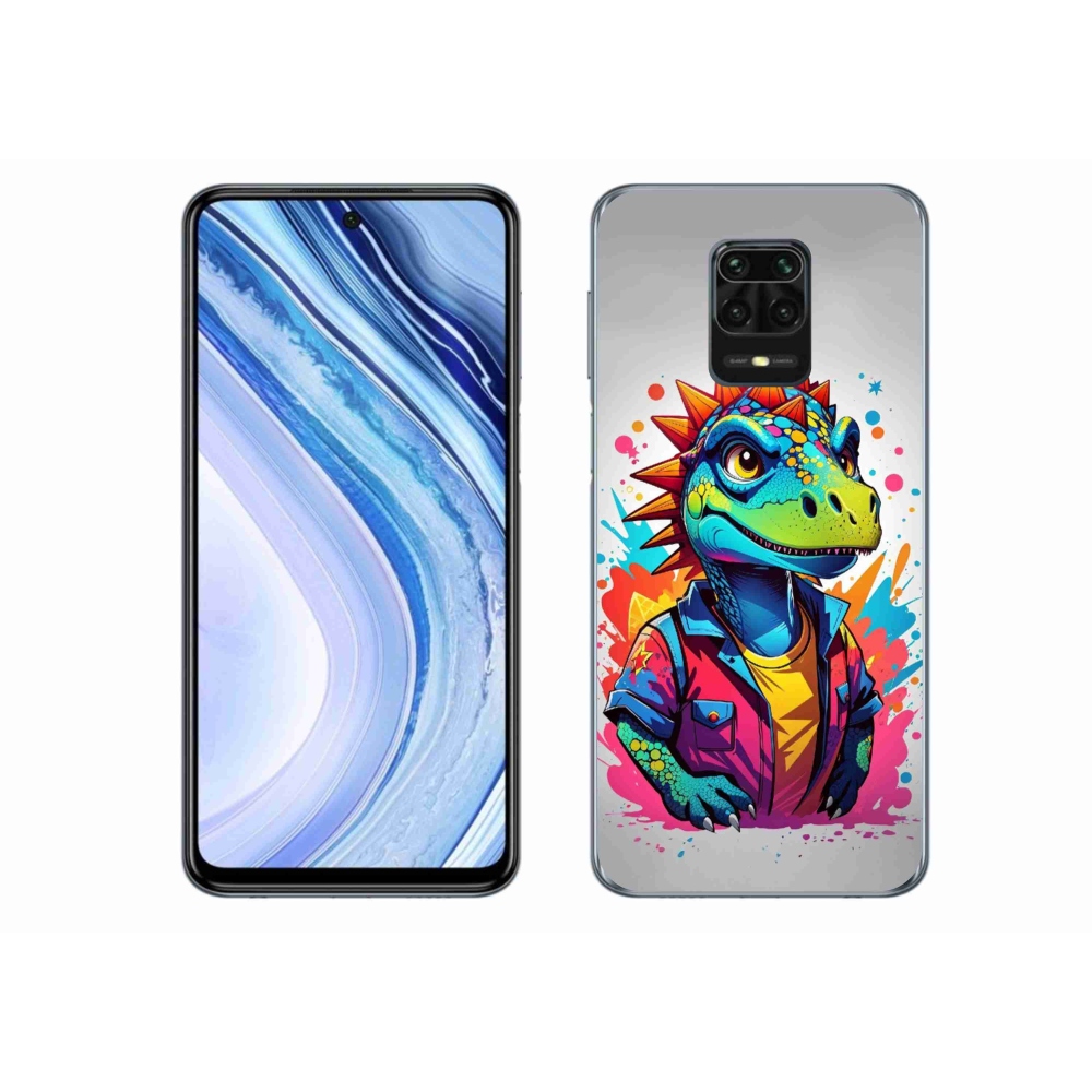 Gél borítás mmCase a Xiaomi Redmi Note 9 Pro számára - színes dinoszaurusz