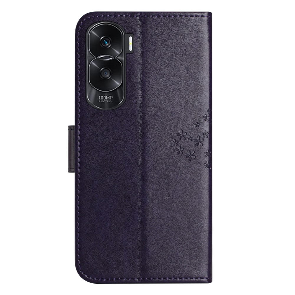 Fa könyvtáska Honor 90 Lite-hoz - sötétlila