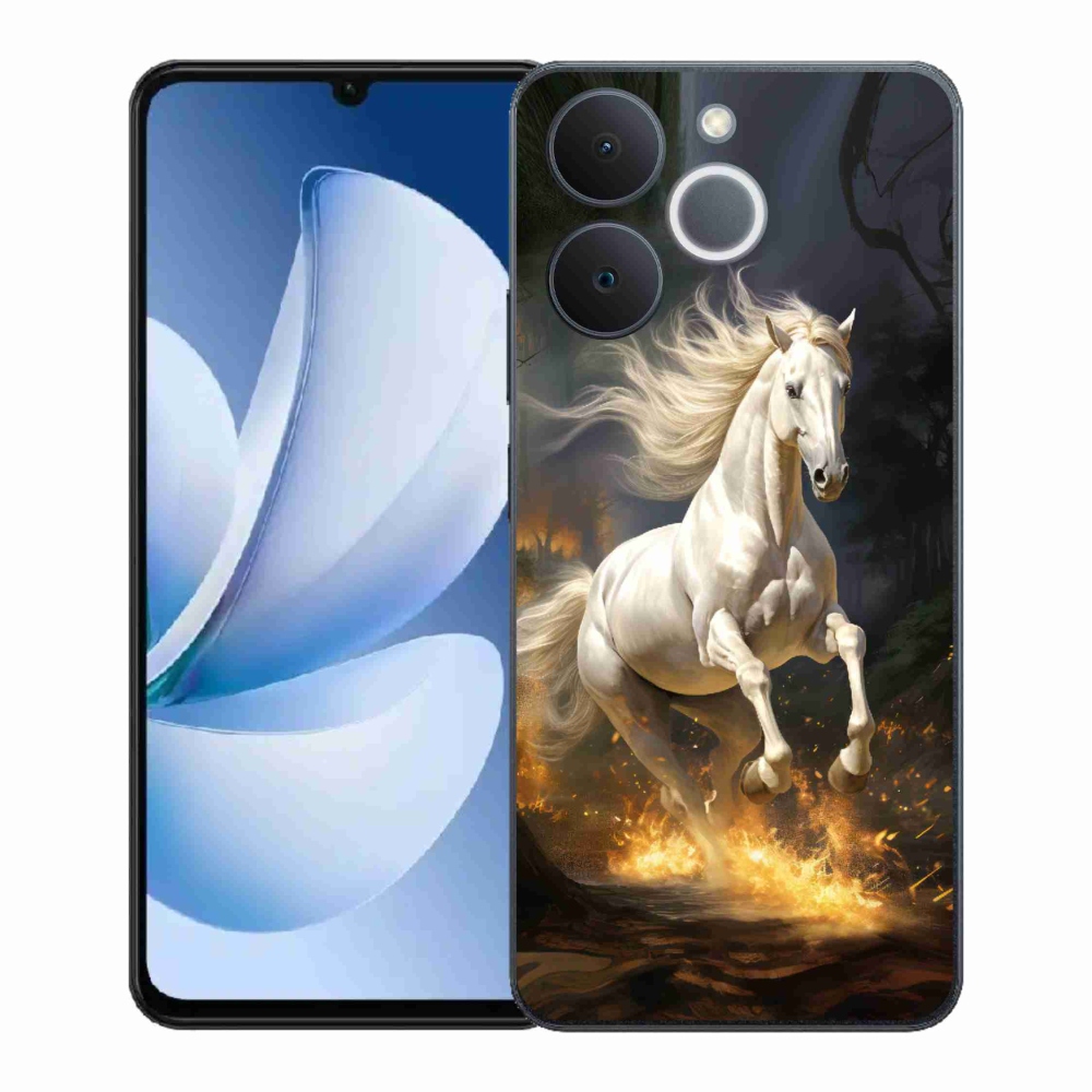 Zselés borítás mmCase a Realme Note 70T-hez - fehér ló 2