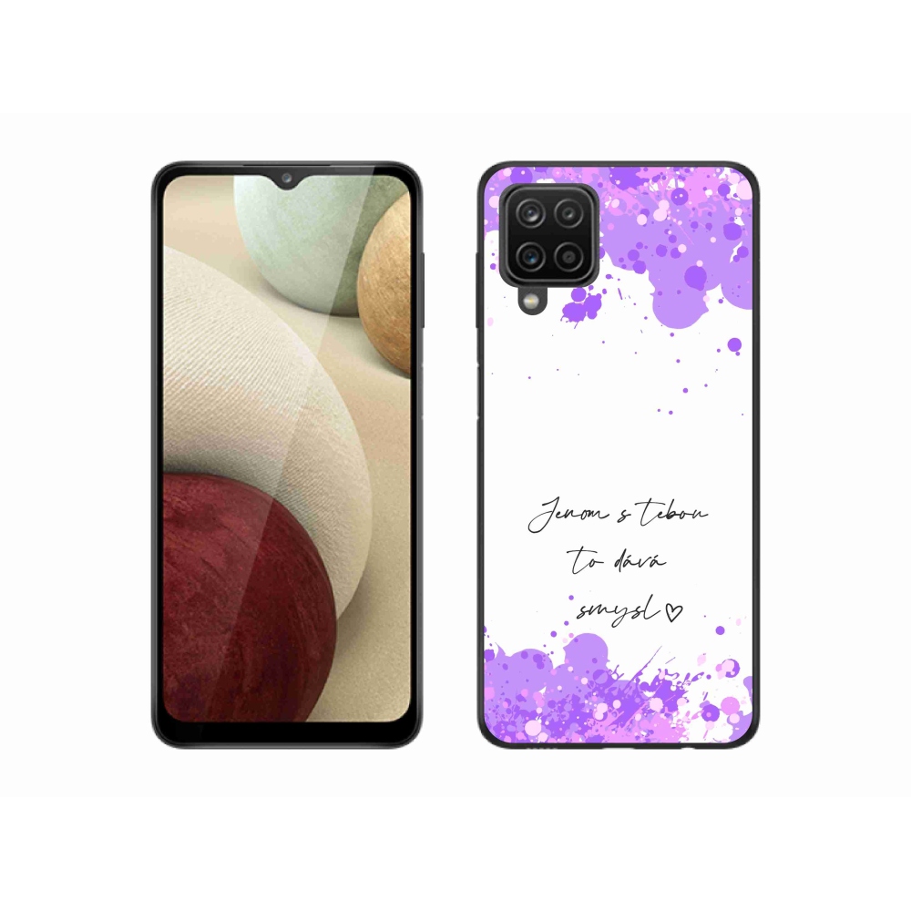 Gél borító mmCase Samsung Galaxy M12 - szerelem szöveg fehér háttérrel