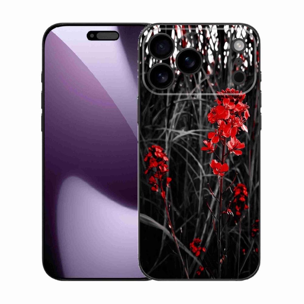 Gél védőburkolat mmCase iPhone 17 Pro Max készülékhez - piros növény