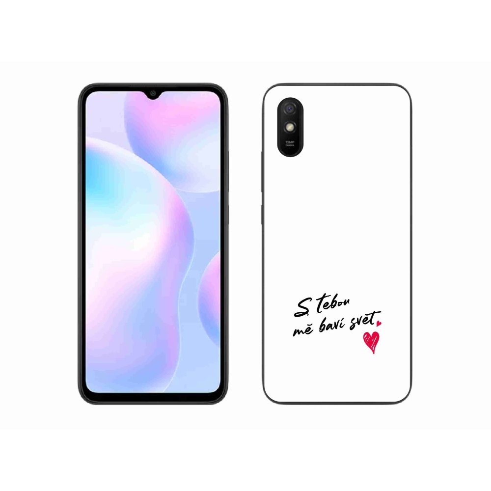 Gél borító mmCase a Xiaomi Redmi 9A számára - szerelem szöveg 1 fehér háttér