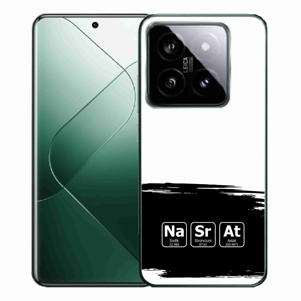 Gél borító mmCase a Xiaomi 14 Pro - kémiai elemek fekete és fehér háttérrel