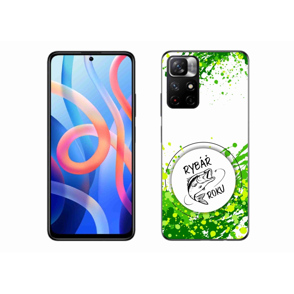 Gél borító mmCase a Xiaomi Redmi Note 11S 5G-hez - az év horgásza fehér háttérrel