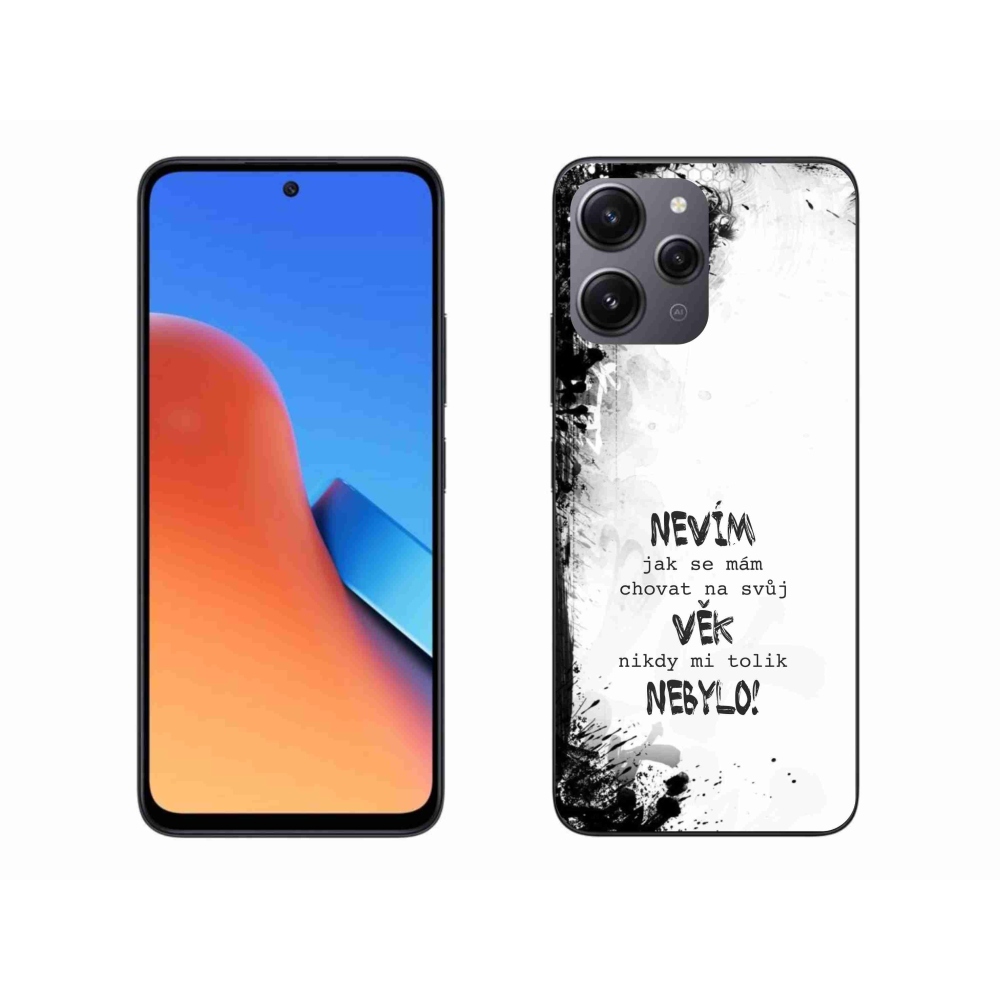 Gél borító mmCase a Xiaomi Redmi 12-hez - vicces szöveg 14 fehér háttérrel