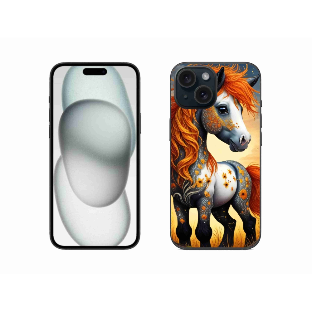 Zselés borítás mmCase iPhone 15 készülékhez - színes póni