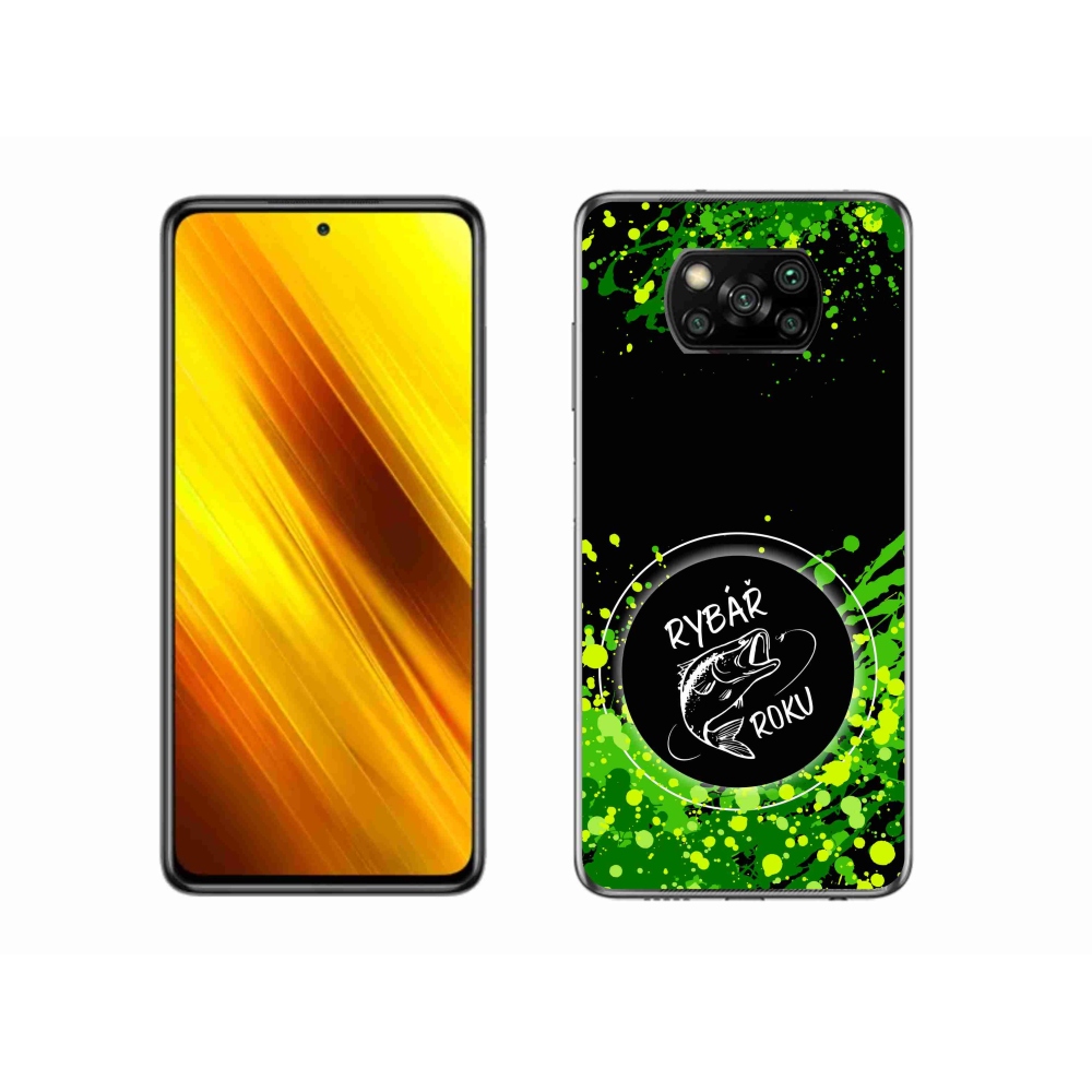 Gél borítás mmCase a Xiaomi Poco X3 Pro számára - az év horgásza fekete háttérrel