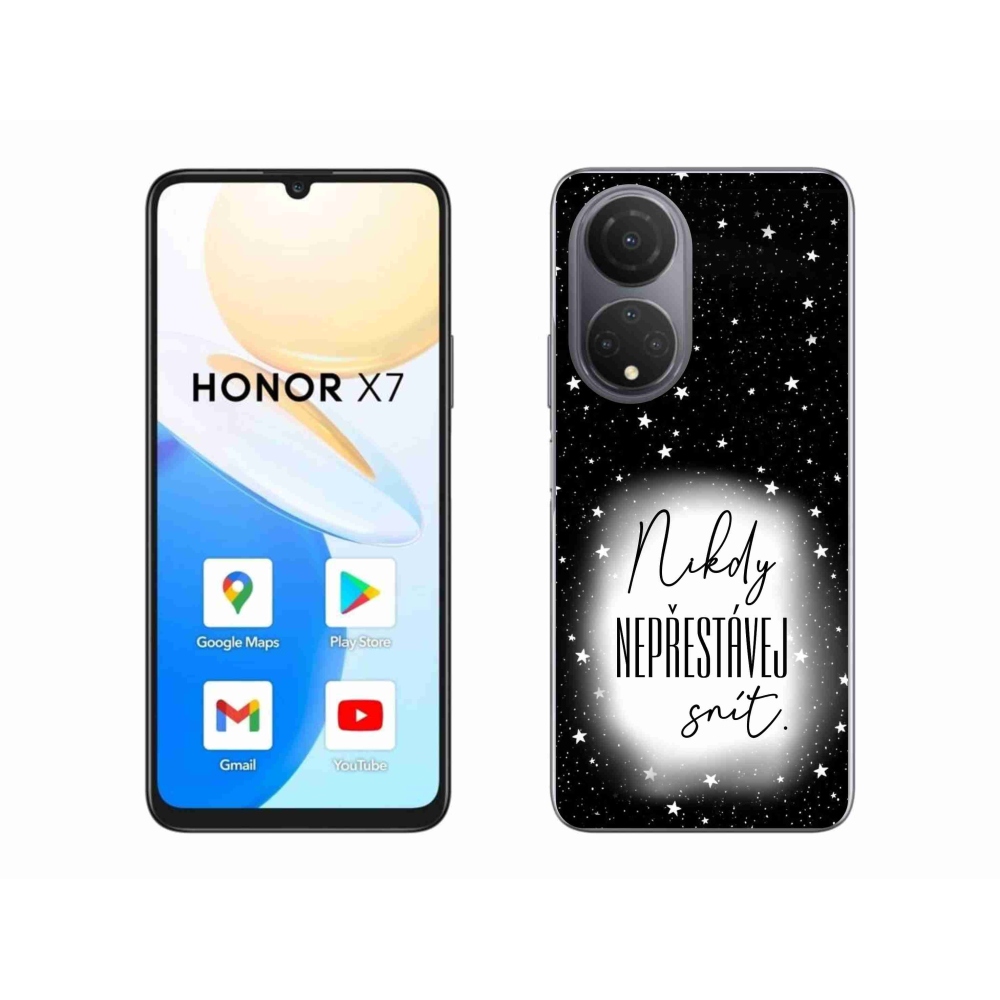 Gél borítás mmCase a Honor X7 készülékhez - Idézet 1 fehér és fekete háttérrel