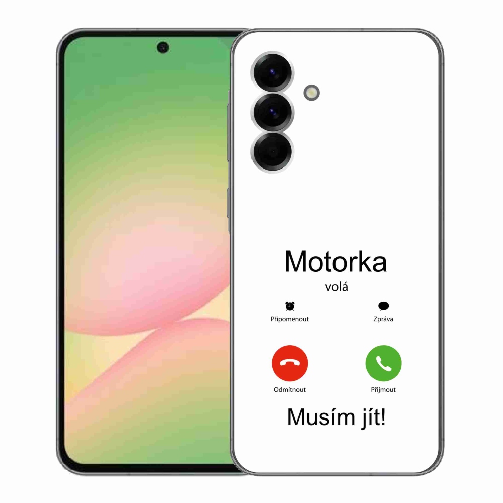 Gél borító mmCase Samsung Galaxy A56 5G - motoros hívások fehér háttérrel