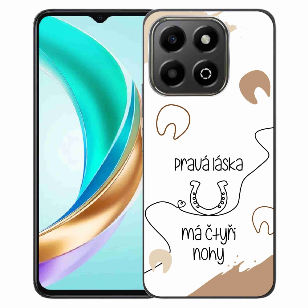 Gél borító mmCase a Honor X6b készülékhez - ló motívum fehér háttérrel