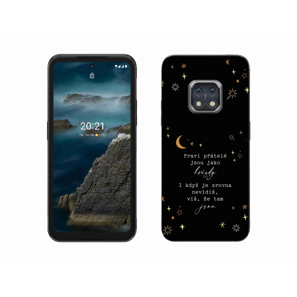 Zselés borítás mmCase a Nokia XR20 készülékhez - idézet 6 fekete háttér