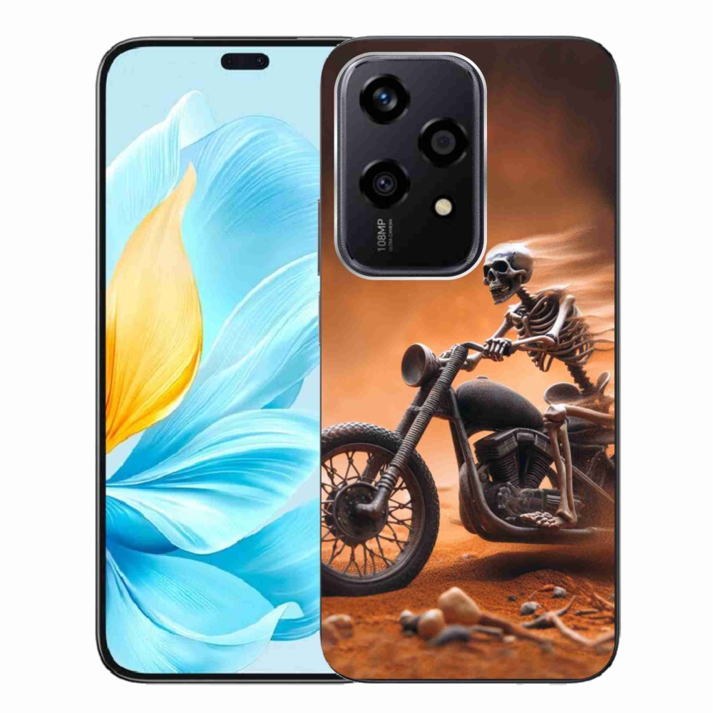 Gél borítás mmCase a Honor 200 Lite 5G számára - csontváz egy motorkerékpáron