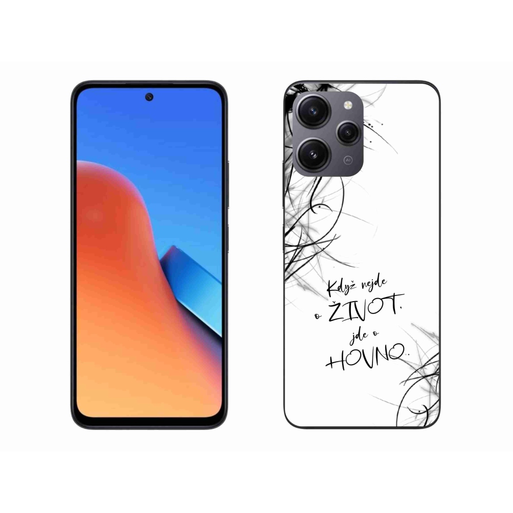 Gél borító mmCase a Xiaomi Redmi 12-hez - vicces szöveg 16 fehér háttérrel