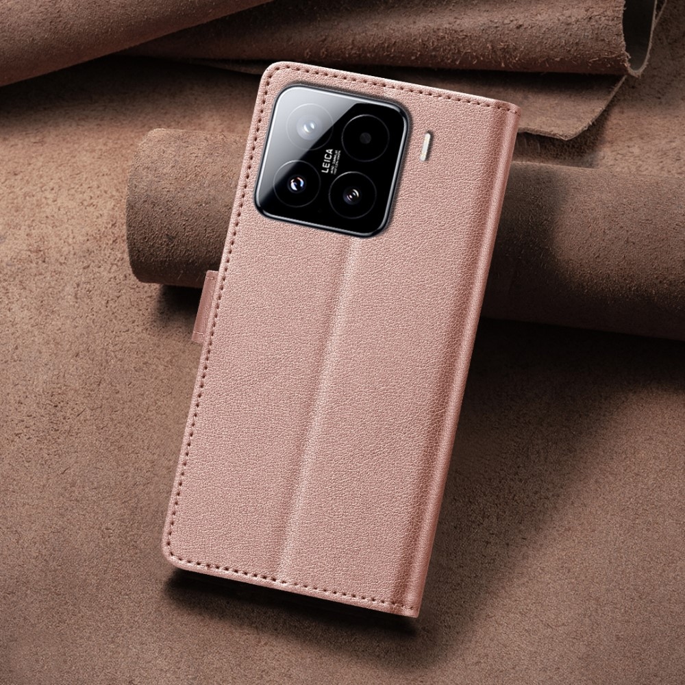 BINFEN könyv tok Xiaomi 15 - rózsa arany