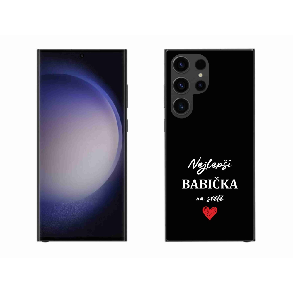 Gél borítás mmCase Samsung Galaxy S23 Ultra 5G - Best Grandma 1 fekete háttérrel