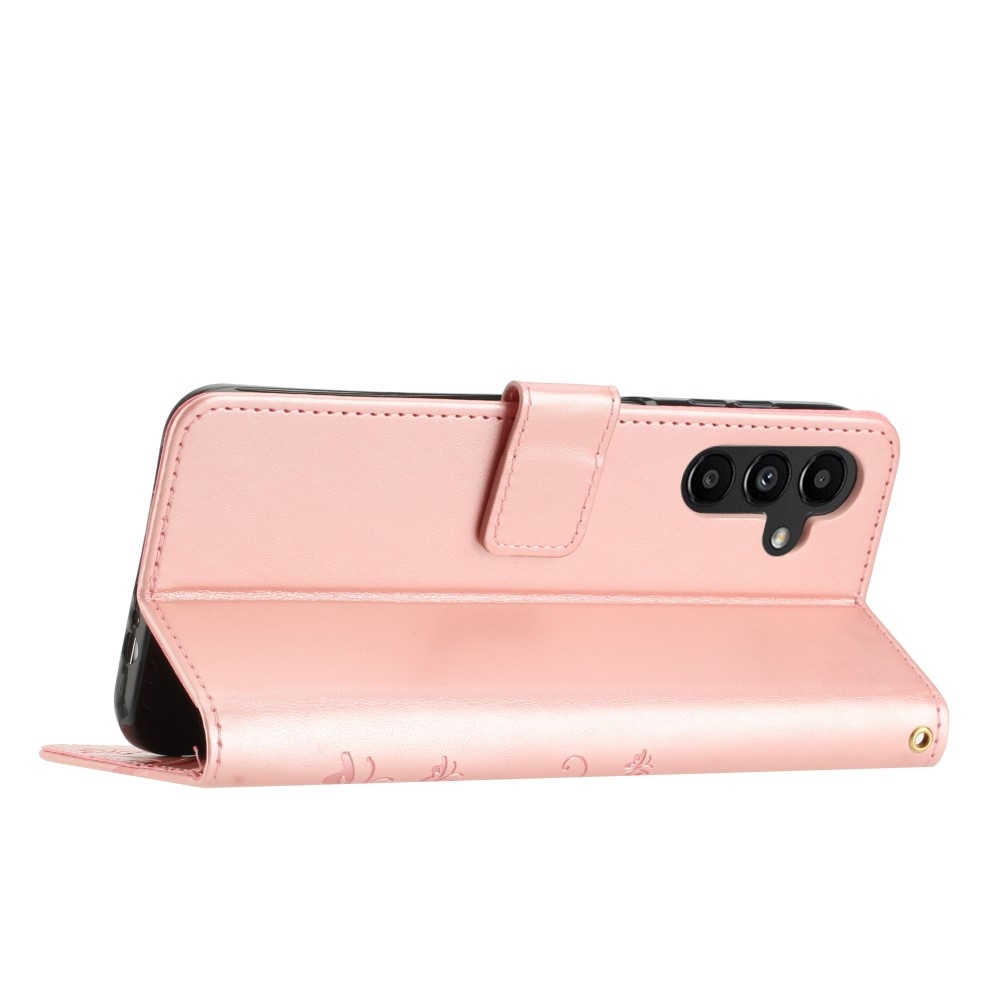 Virágok könyv tok Samsung Galaxy S25+ készülékhez - rózsaarany