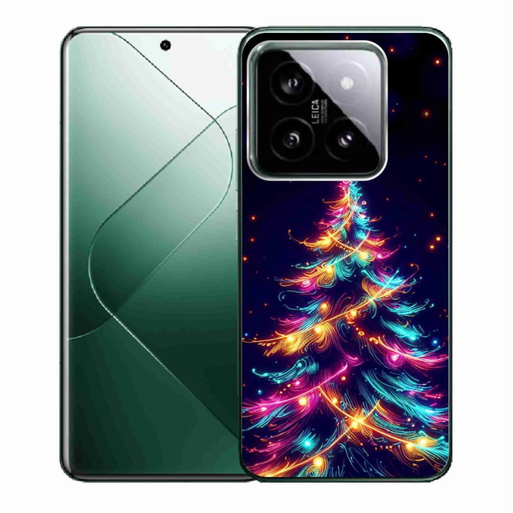 Gél borítás mmCase a Xiaomi 14 - neon karácsonyfa számára