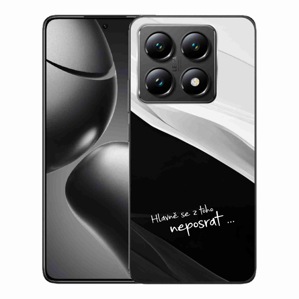 Gél borító mmCase a Xiaomi 14T-hez - vicces szöveg 13 fekete és fehér háttérrel