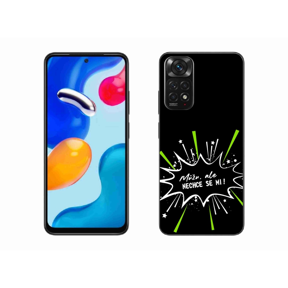 Gél borító mmCase a Xiaomi Redmi Note 11S 4G-hez - vicces szöveg 11 fekete háttérrel