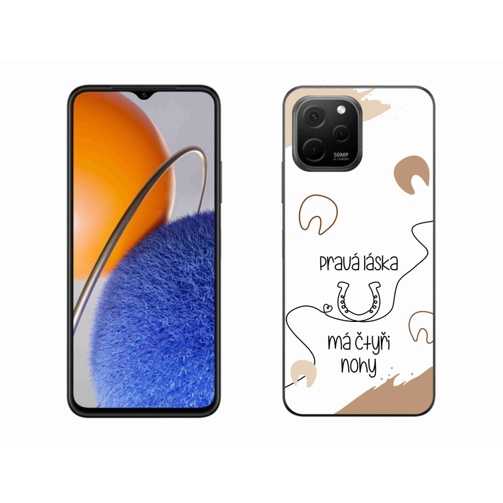 Gél borító mmCase a Huawei Nova Y61 készülékhez - ló motívum fehér háttérrel