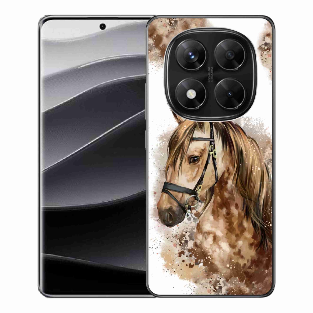 Gél borítás mmCase a Xiaomi Redmi Note 14 Pro 5G/Poco X7 5G számára - barna rajzfilm ló
